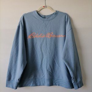 Eddie Bauer Womens Blue Crew Neck Long Sleeve Vibe Sweatshirt Size 2XL
